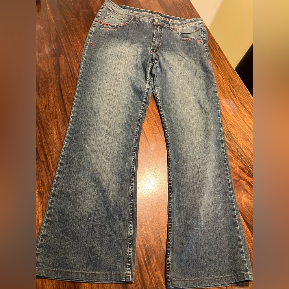Poca‎ with Attitude Light Wash Well Loved Jeans Juniors Size 15